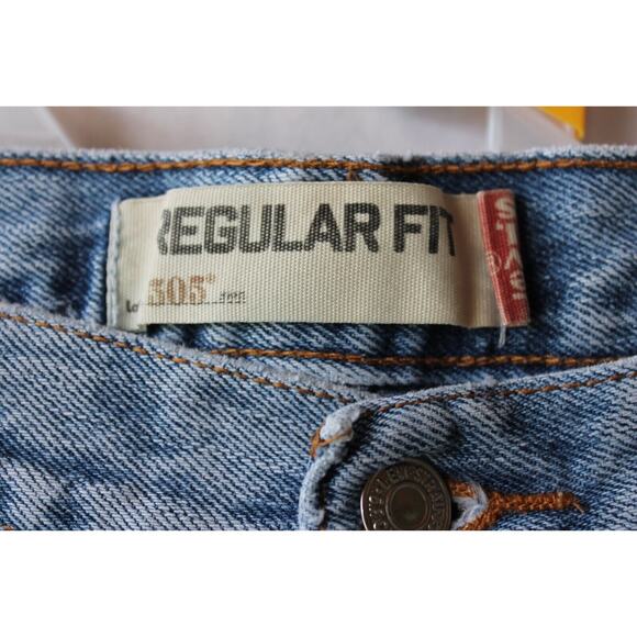 LEVIS 505 Jeans Regular Fit Faded Blue Denim, Mens 36x34 VINTAGE - Picture 3 of 7